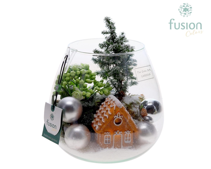 <h4>Green Bottle Abby Medium Kerst met arrangement</h4>