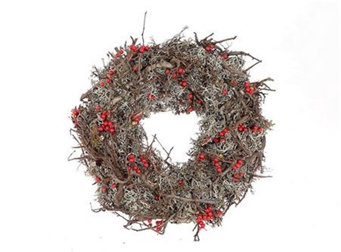 <h4>Deco Wreath Bonsai Moss Berry H10d40 X1</h4>