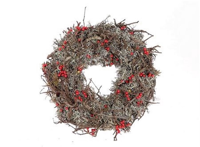<h4>Deco Wreath Bonsai Moss Berry H10d40 X1</h4>