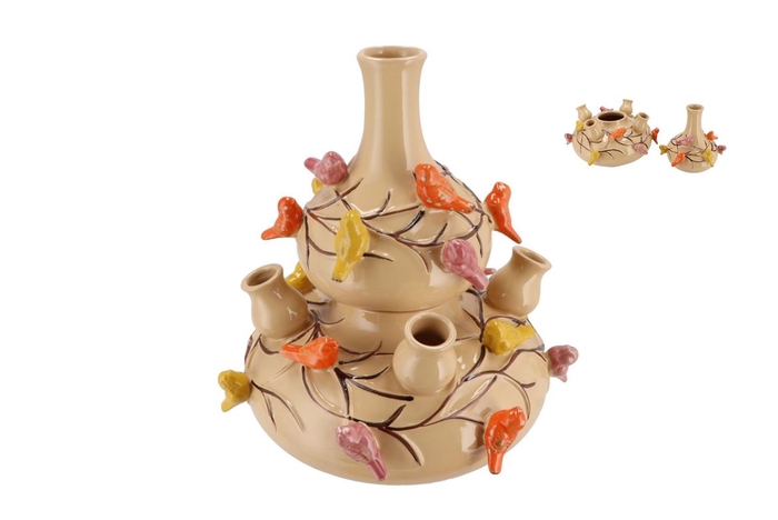 <h4>Bird Vase Sand Bubbles 28x32cm Nm</h4>