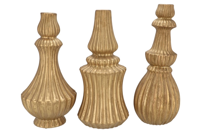 <h4>Mika Majestic Gold Vase Curves Ass 28x57cm</h4>