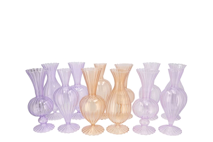 <h4>Sunny Dreamy Pastel Mix Glass Vase Ass 10x10x20cm</h4>