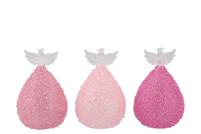 <h4>Sparkly Fuchsia/pink Led Angel Glass Ass 7x12cm</h4>