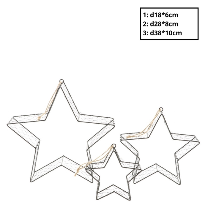 <h4>Kerst Hanger ster S/3 38*10cm</h4>