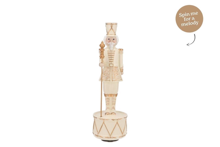 Glowy Cozy Gold Nutcracker 9x9x28cm