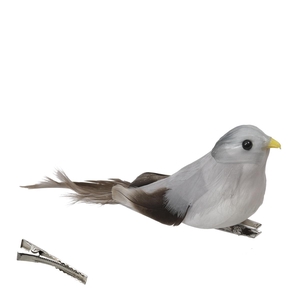 Christmas Deco bird/clip 12.5*3cm
