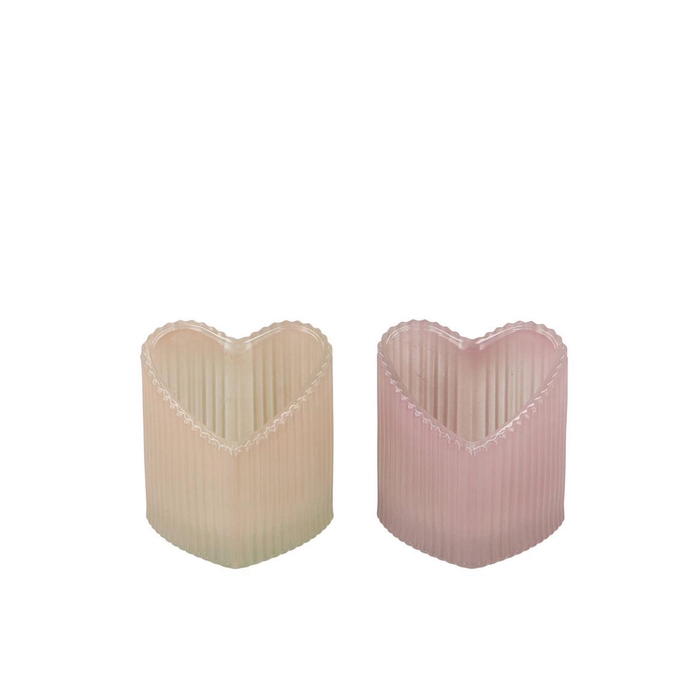 <h4>Amour Natural Mix T-light Heart Rib Ass 8x7x8cm</h4>