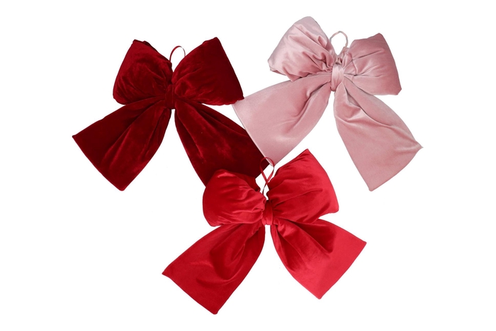 Loulou Pink Velvet Hanger Bow Ass 45cm