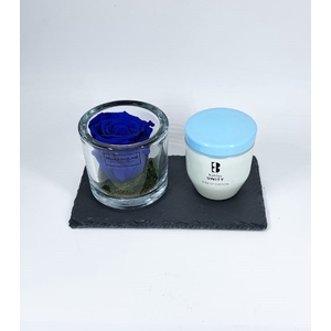 Geschenk met glas blauw