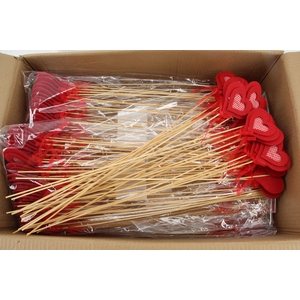 Stick Heart Felt Red Chequered