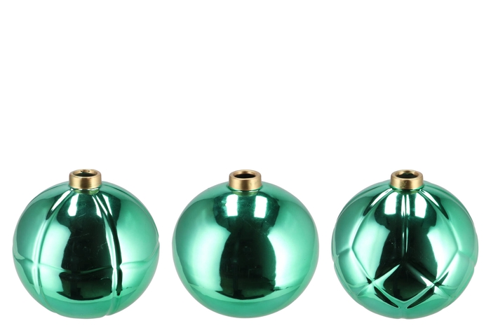 Christmasball Green Single Vase Ass 19x19x17cm Nm
