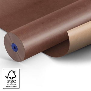 Papier: 60cm br. kraft 50gr Fond bruin 400m.