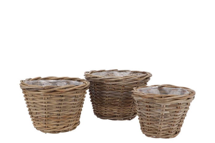 <h4>Rattan Kuboo Planter Round S/3 20x16cm / 25x18cm / 29x20cm</h4>