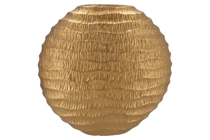 Inga Jada Gold Oval Vase Wave 51x17x50cm