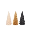 Candle Frosty X-mas Tree Black Mix 6x12cm Ass