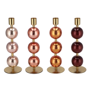 Cosmo Foiled Nude Mix Ball Candle Holder Ass 7x7x23cm Nm