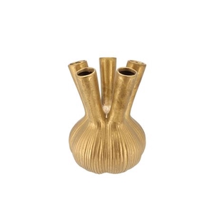 Aglio Straight Gold Vase 19x19x25cm Nm