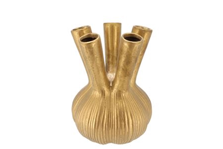 <h4>Aglio Straight Gold Vase 19x19x25cm Nm</h4>