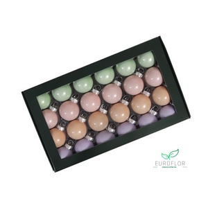 KERSTBAL GLASS 40MM 48PCS PASTEL OPAL