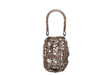 <h4>Lantern Masa Natural Vine Wood Round 16x22cm</h4>