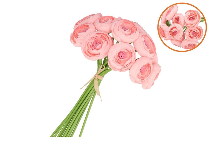 <h4>Silk Ranunculus Bouquet 10x Peach 32cm</h4>