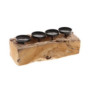 Candleholder 4 Teak Pirin L40W15H15