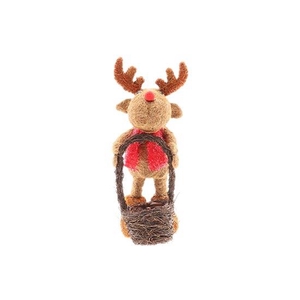 Reindeer With Basket W16H41