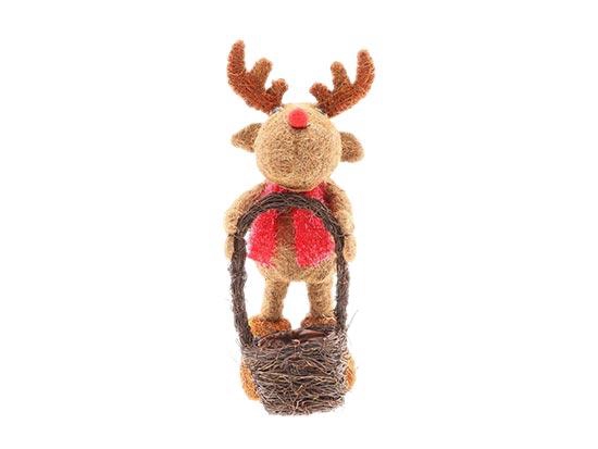 Reindeer With Basket W16H41