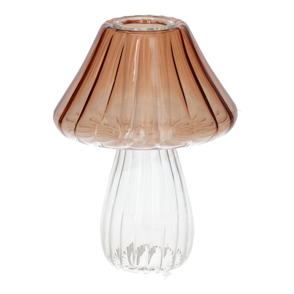 <h4>Candle holder Amanita d3.4\\10xh13 brown\\clear</h4>