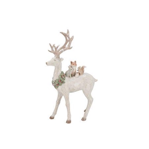 Lesly X-mas White Standing Deer 26x11x42cm