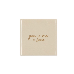 Tile You + Me = Love Natural 10x10x1cm