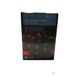 MICRO LED STRINGLIGHTS OUTDOOR 8FUNCTIES RED WIRE RED LAMPS 1195CM