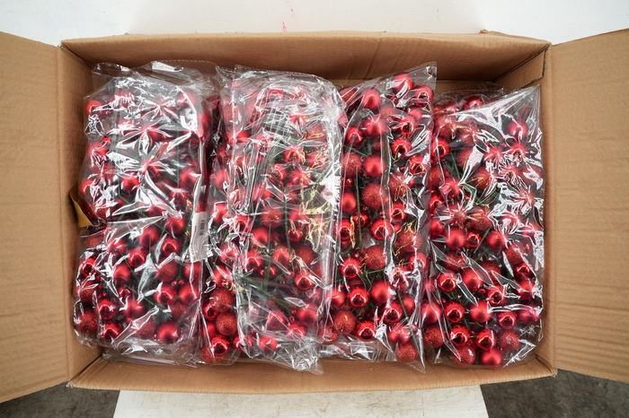 <h4>Pick Christmas ball 3x3cm+10cm stick ass red</h4>