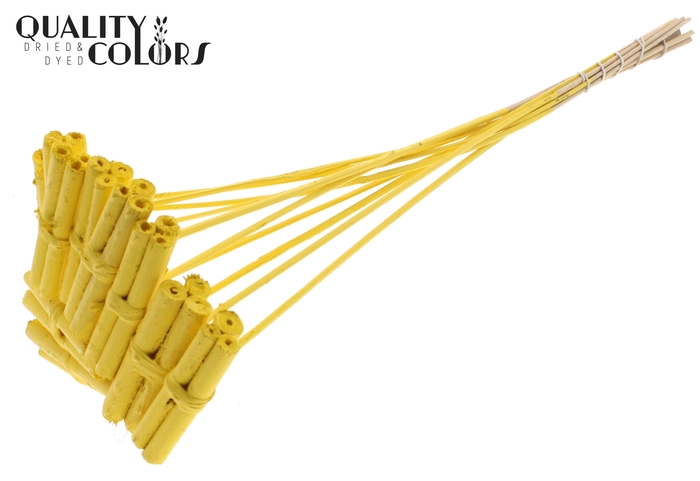 Jute Stick Posy on stem Covered Yellow