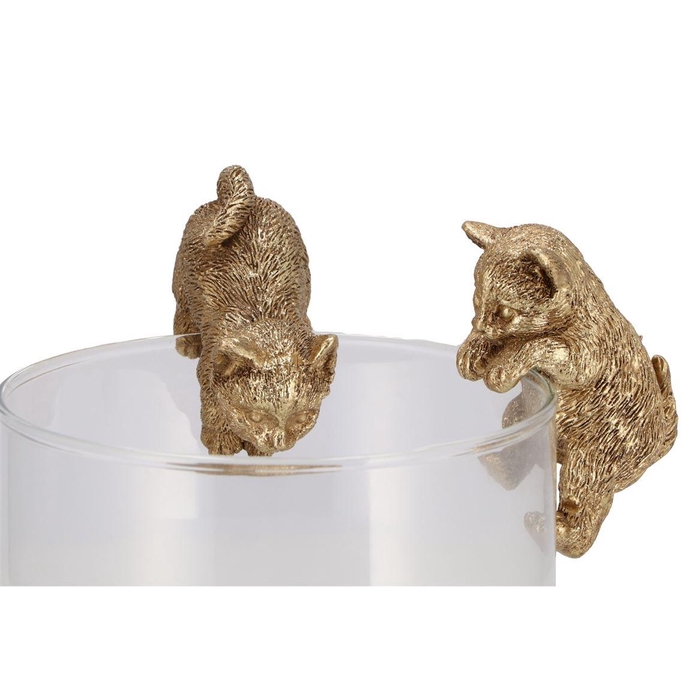 <h4>Deco Hanging Cats Gold 6x5x7cm</h4>