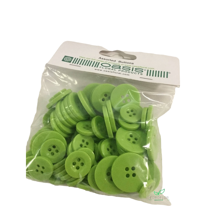 <h4>BUTTONS ASSORTED 3SIZES APPLE GREEN</h4>