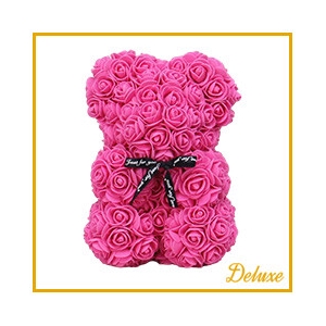 (04)Beer DELUXE op standaard 25cm roze in luxe cadeauverpakking !!!!