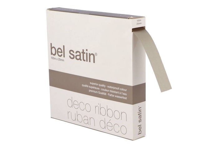 <h4>Ribbon Satin 07 Light Taupe 100m X 25mm P/1</h4>