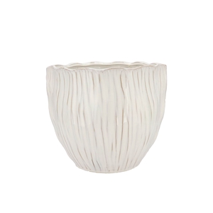 Lima White Pot Round 17x17x14cm
