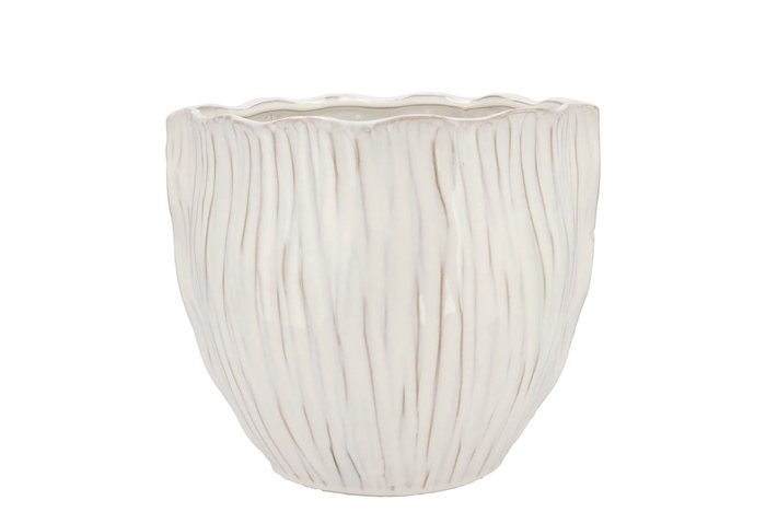 <h4>Lima White Pot Round 17x17x14cm</h4>