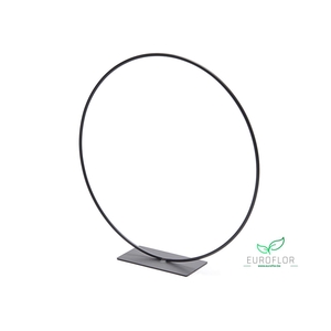 METAL RING ON BASE 40CM BLACK