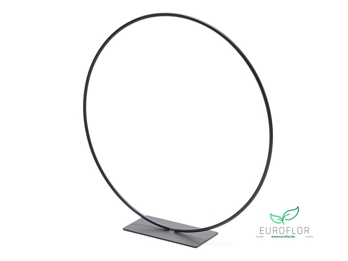 METAL RING ON BASE 40CM BLACK