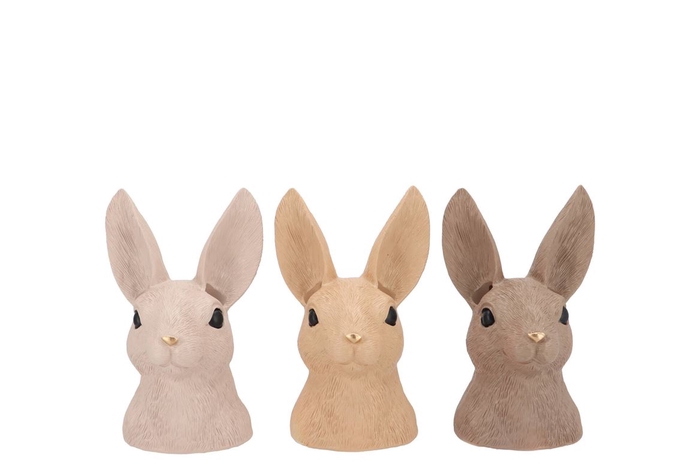 <h4>Easter Rabbit Head Natural Brown Mix Ass 12x10x19cm</h4>