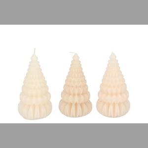 Candle Frosty Pagoda Tree Cozy Sand Mix Ass 7x14cm Ass