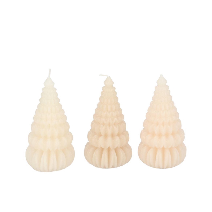<h4>Candle Frosty Pagoda Tree Cozy Sand Mix Ass 7x14cm</h4>