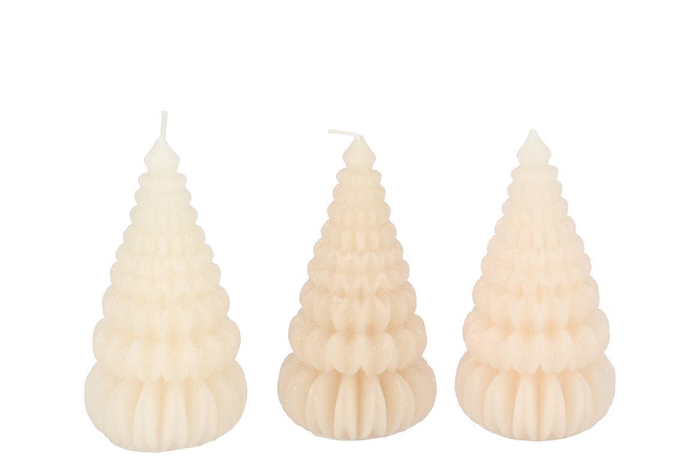 Candle Frosty Pagoda Tree Cozy Sand Mix Ass 7x14cm