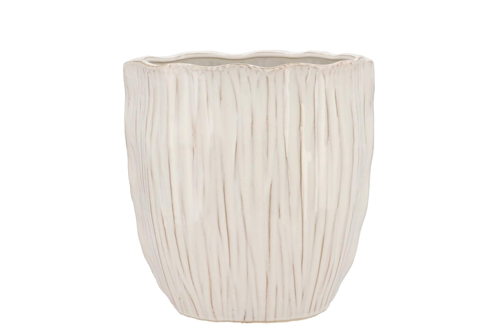 Lima White Pot Oval 31x18x21cm Nm