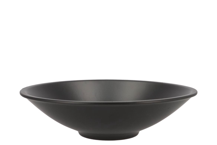 <h4>Ceramic Bowl Mat Zwart Flat Round 33x9cm</h4>