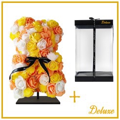 <h4>arr3 Deco beer 25cm - Summer geel wit oranje</h4>