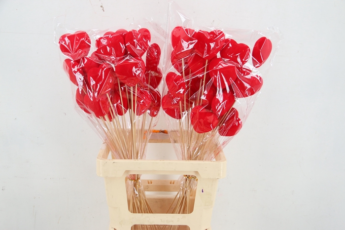 <h4>Stick Heart Flock Red 7cm</h4>